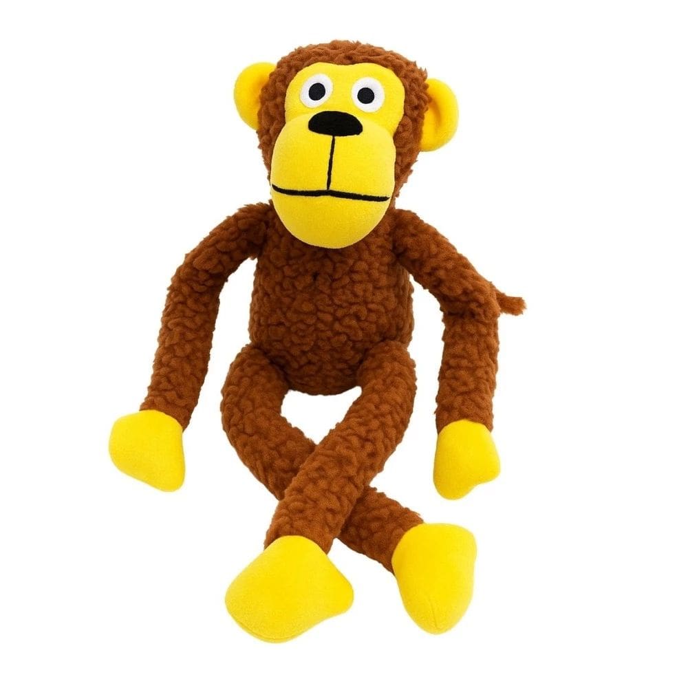 Brinquedo Mordedor Pelúcia Macaco Grande Com Apito 40 cm - Savana Pet