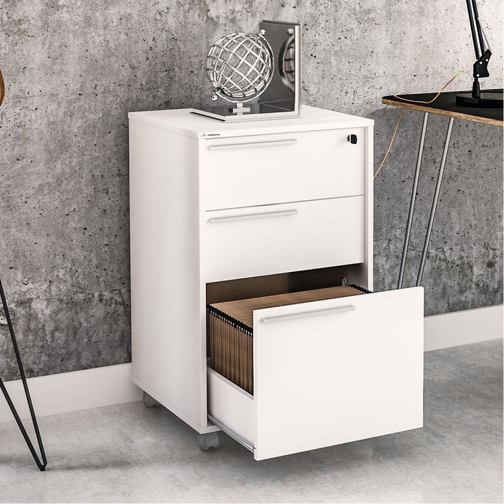 Gaveteiro Maia 2 Gavetas com Chave Branco Politorno Móveis