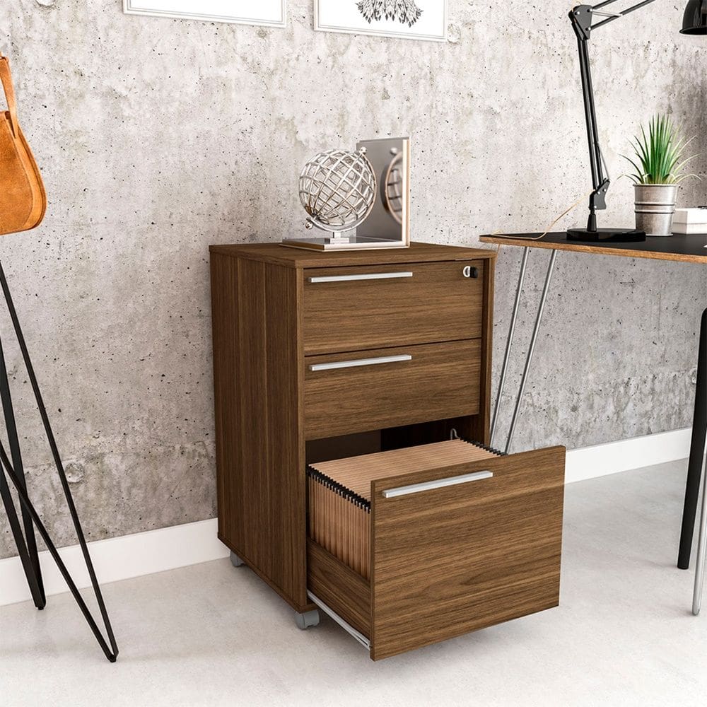 Gaveteiro Maia 2 Gavetas com Chave Castanho Politorno Móveis