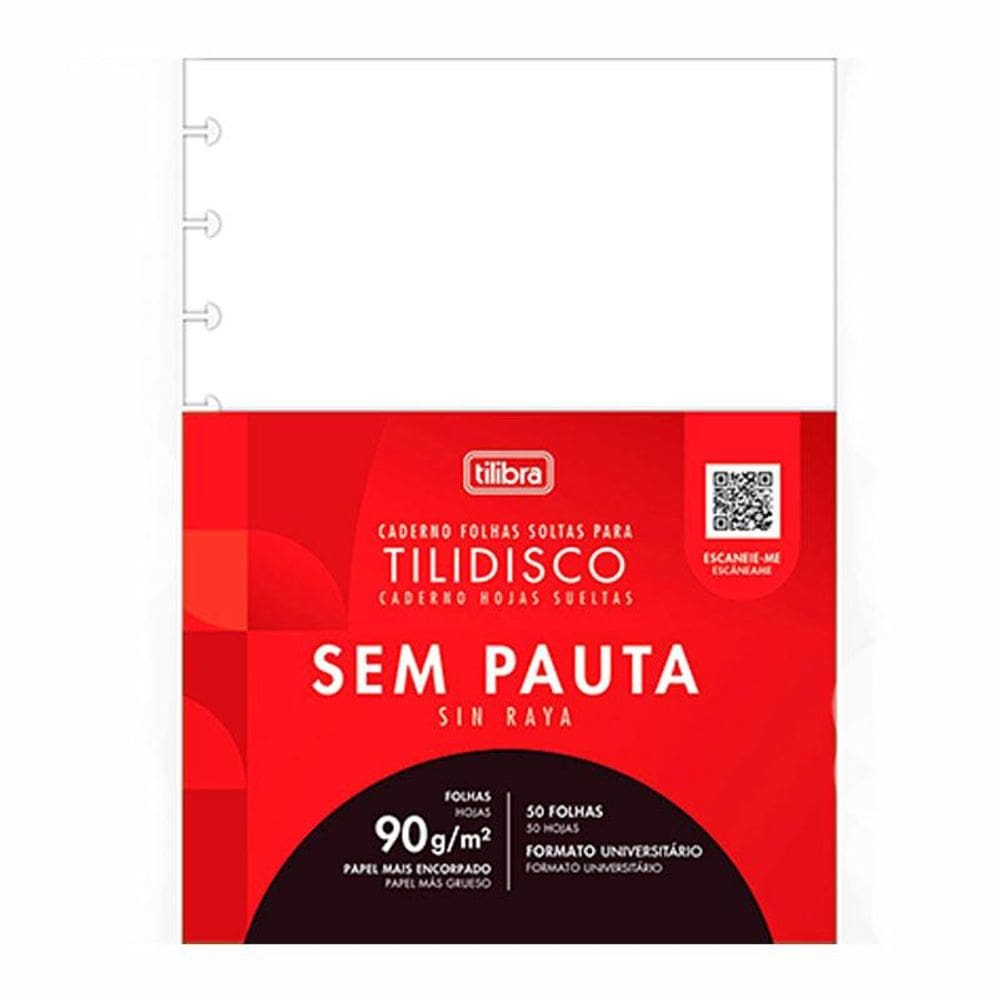 Bloco para tilidisco universitário sem pauta 50 fls Tilibra