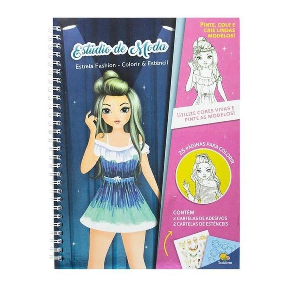 Estrela Fashion - Colorir & Estêncil: Estúdio De Moda