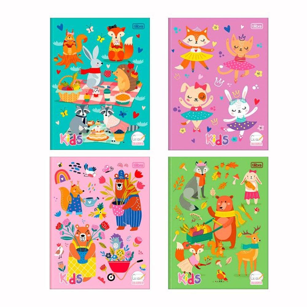 Caderno brochura caligrafia Feminino Sapeca 40 fls Tilibra