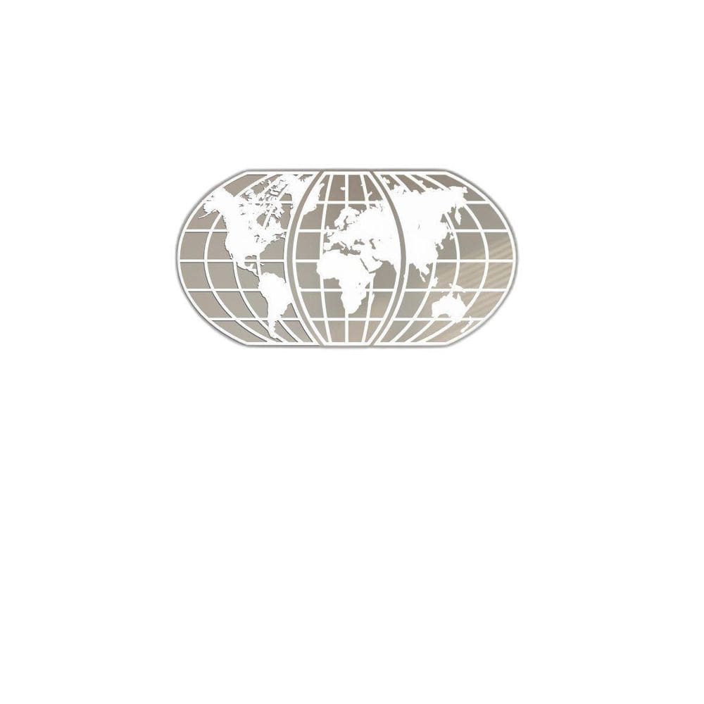 Quadro Decoração Vazado Mapa Mundi World Triplo Branc 100X51