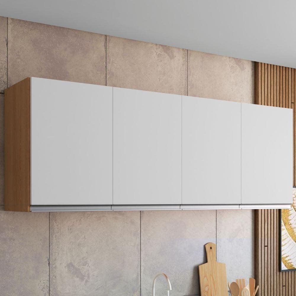 Armario Aereo Texas 4pts 1,60m Amendoa Branco