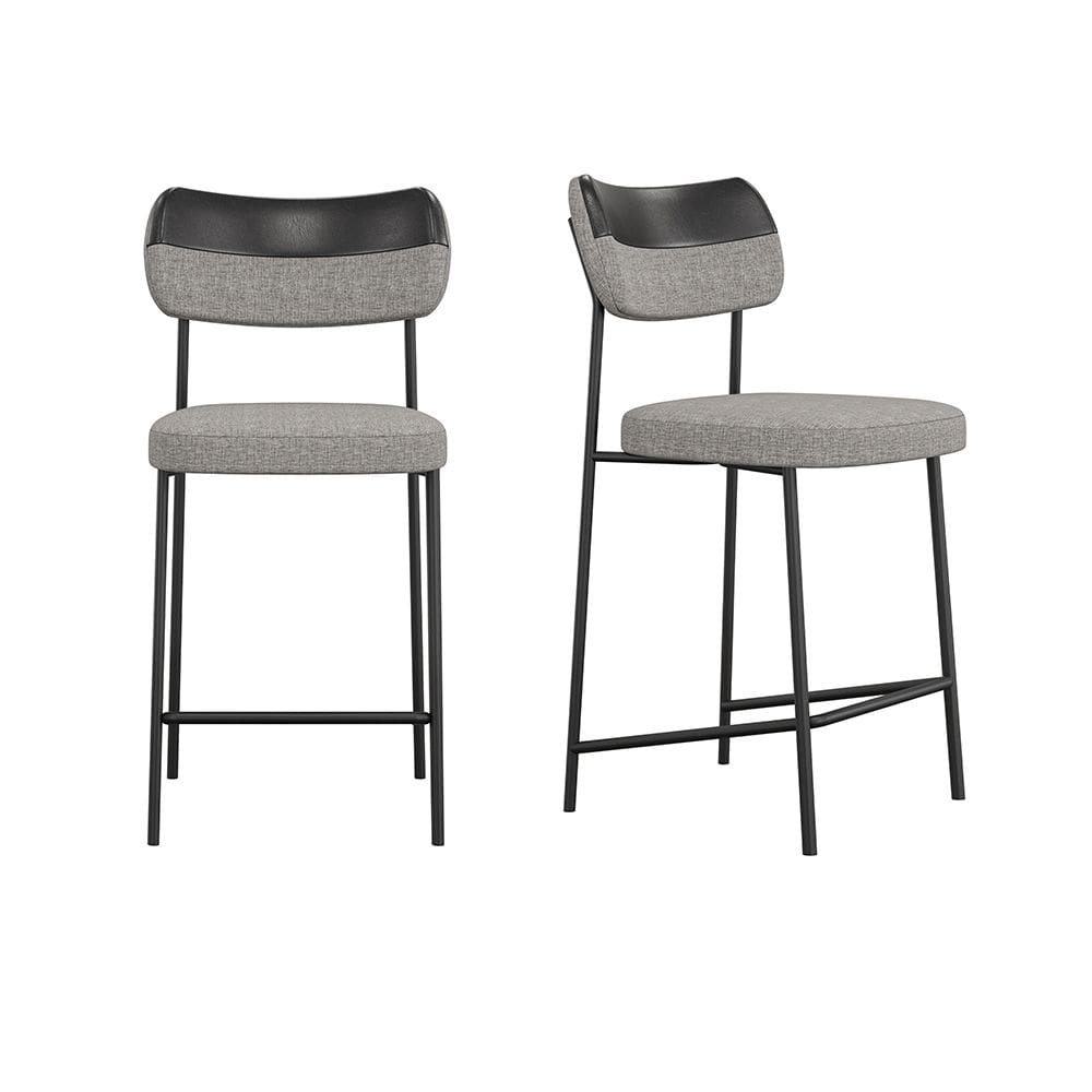 Conjunto 02 Banquetas Medias Mona Courissimo Preto e Cinza - SSX Multicoisas
