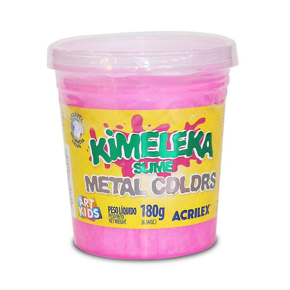 Kimeleka Slime Art Kids metálica 180g Rosa 672 Acrilex
