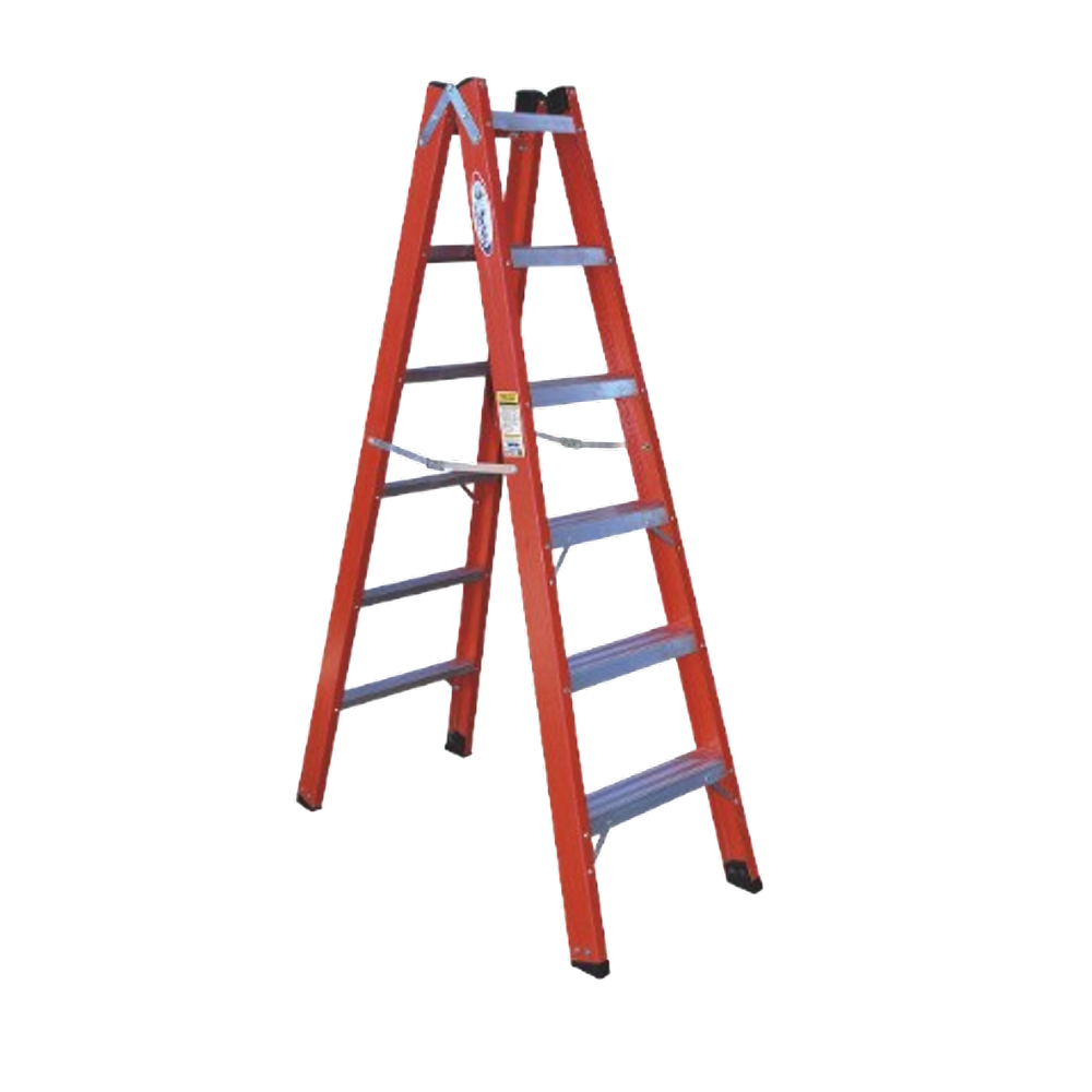 Escada Tesoura dupla 1.8m Alumínio/Fibra 6 degraus WBertolo