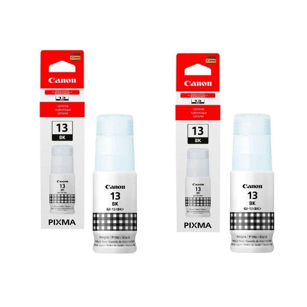 2 Tintas Canon Gi-13 Gi13 Preto Bk autêntico Para Impressora Mega Tank G510 G610 G-510 G-610