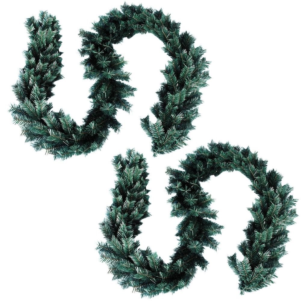 Jogo 2 Festão Verde Aramado Prime 180 Galhos 2,7 Metros x 23cm - Master Christmas