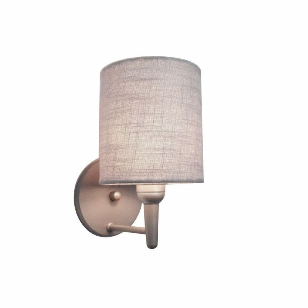 Arandela Cilindrica Md-2009 Base Cinza Cúpula Em Tecido 14x15cm Cinza - Bivolt