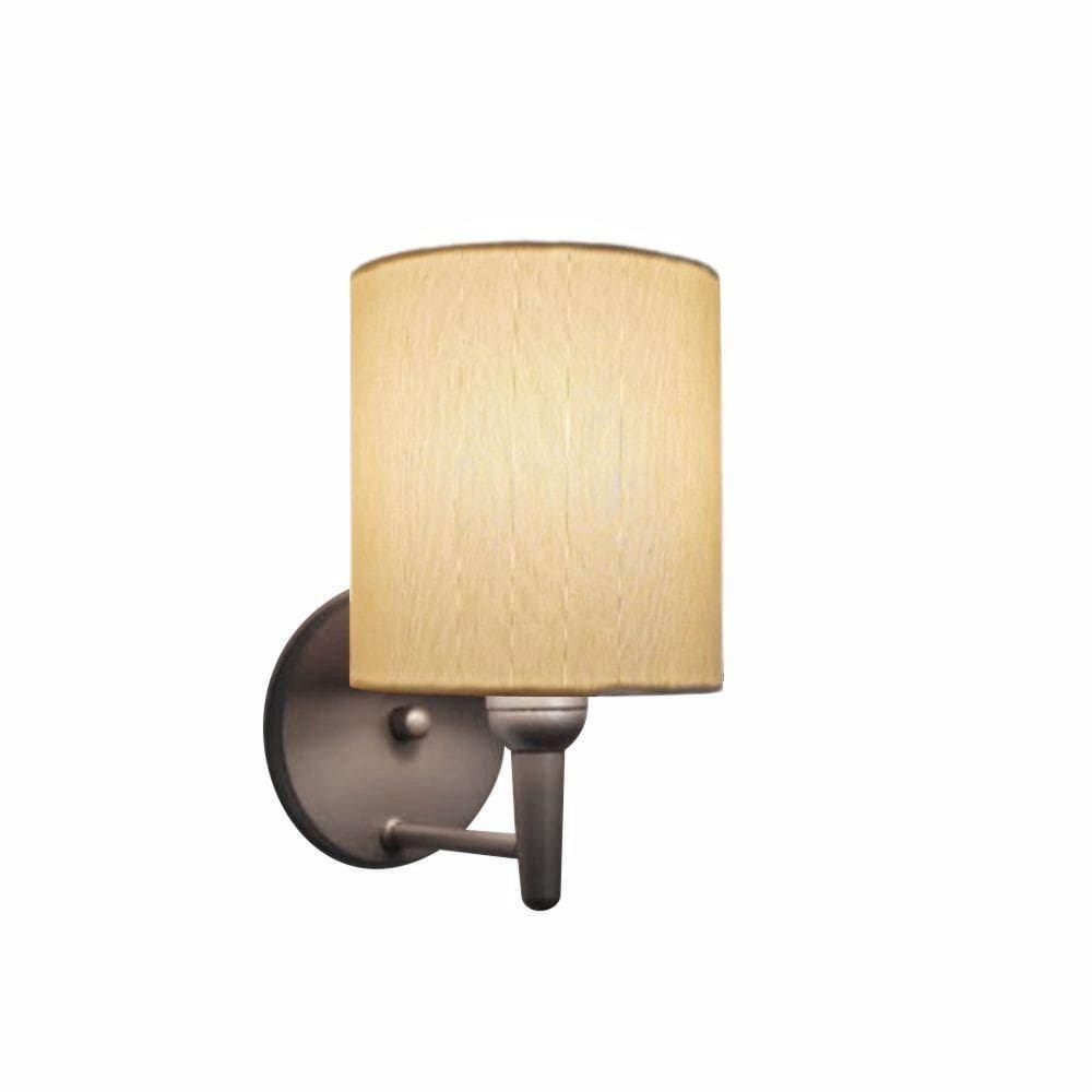 Arandela Cilindrica Md-2009 Base Cinza Cúpula Em Tecido 14x15cm Algodão Crú - Bivolt