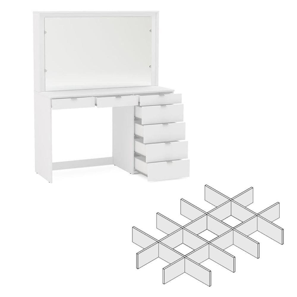 Penteadeira Ditália 7 Gavetas 2 Divisorias Uv Acetinado