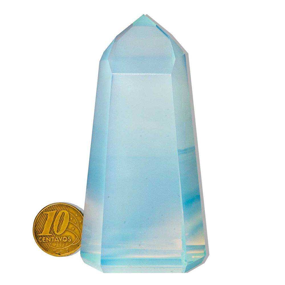 01 Ponta Pedra Opalina Lapidado 80 a 90mm Média 110g Tipo A