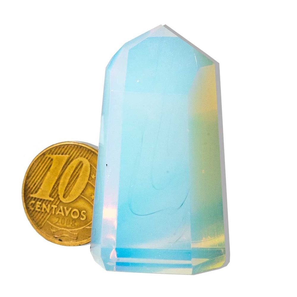 01 Ponta Pedra Opalina Lapidado 50 a 60mm Média 85g Tipo A