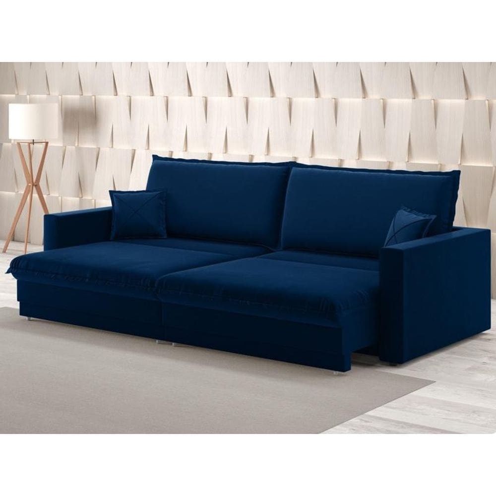 Sofá Tango 2,40m sem caixa, Retrátil e Reclinável Veludocristal - NETSOFAS