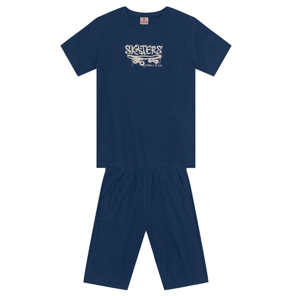 Conjunto infantil menino de skate em puff Brandili