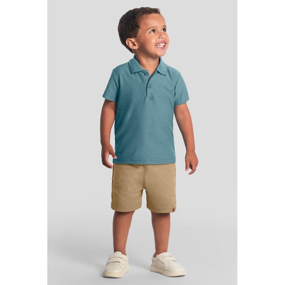 Camisa polo infantil menino canelada Brandili
