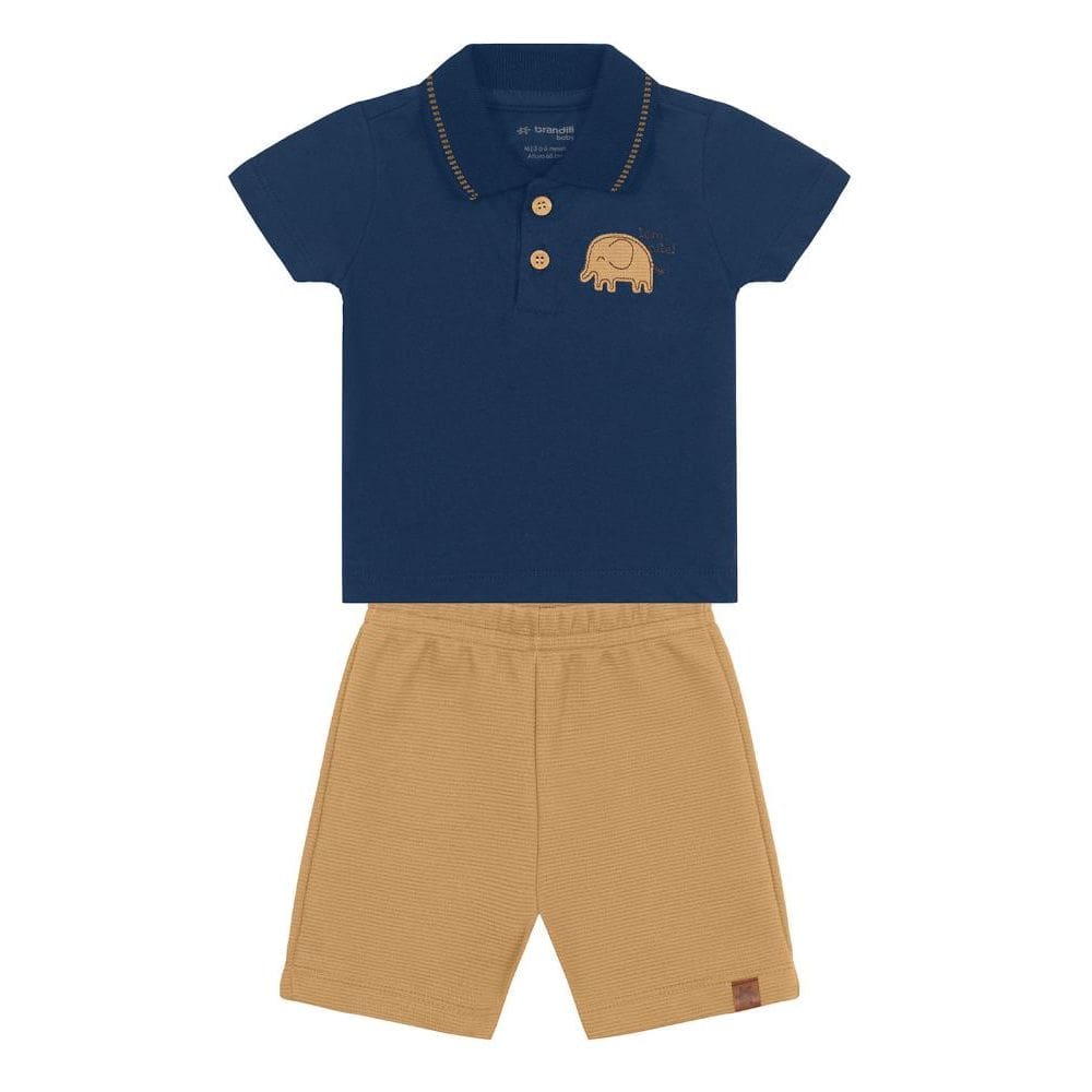 Conjunto bebê menino elefantinho Brandili Baby