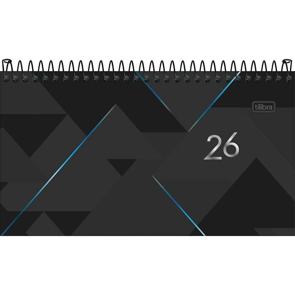 Tilibra - Agenda Executiva Espiral Semanal 16,7 x 8,9 cm Spot 2026 - Preta e Azul