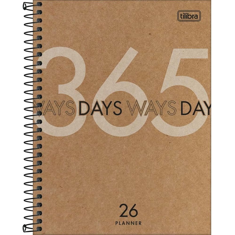 Tilibra - Planner Espiral Kraftwork 17,7 x 24 cm 2026-365 Days - TILIBRA