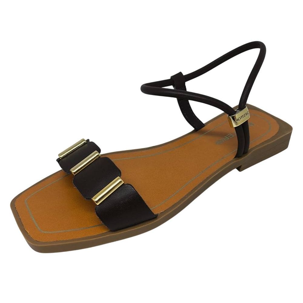 Sandalia Feminina Rasteira Facil Calce Trend Couro Bottero