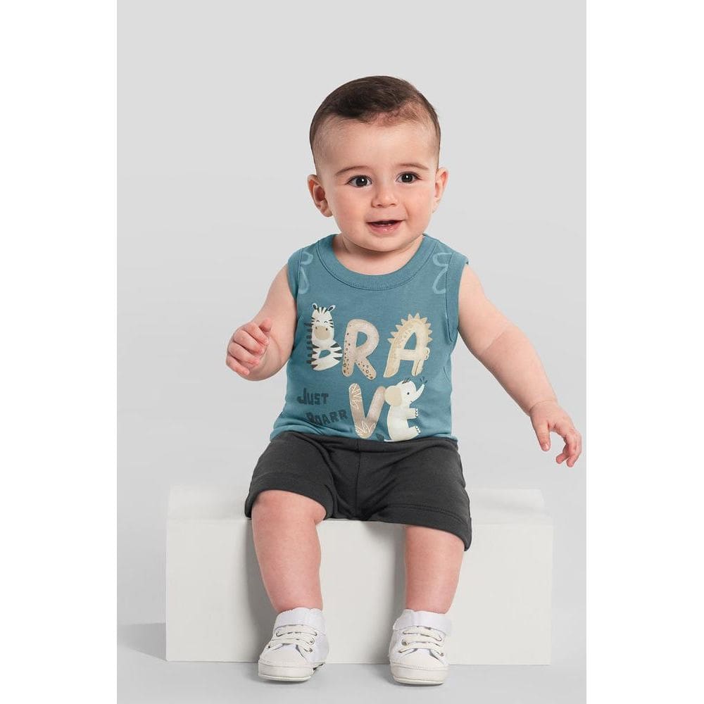 Conjunto bebê menino de elefantinho Brandili