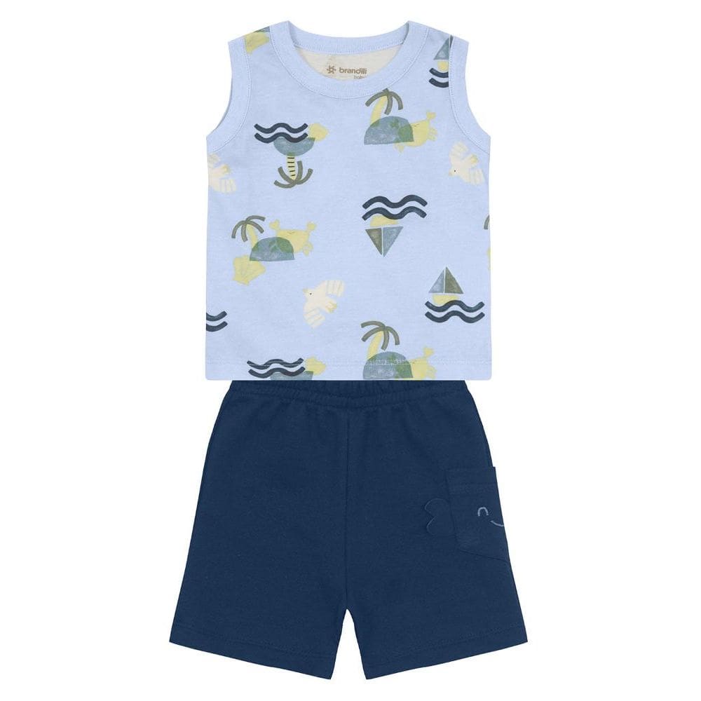 Conjunto bebê menino de caranguejo Brandili Baby