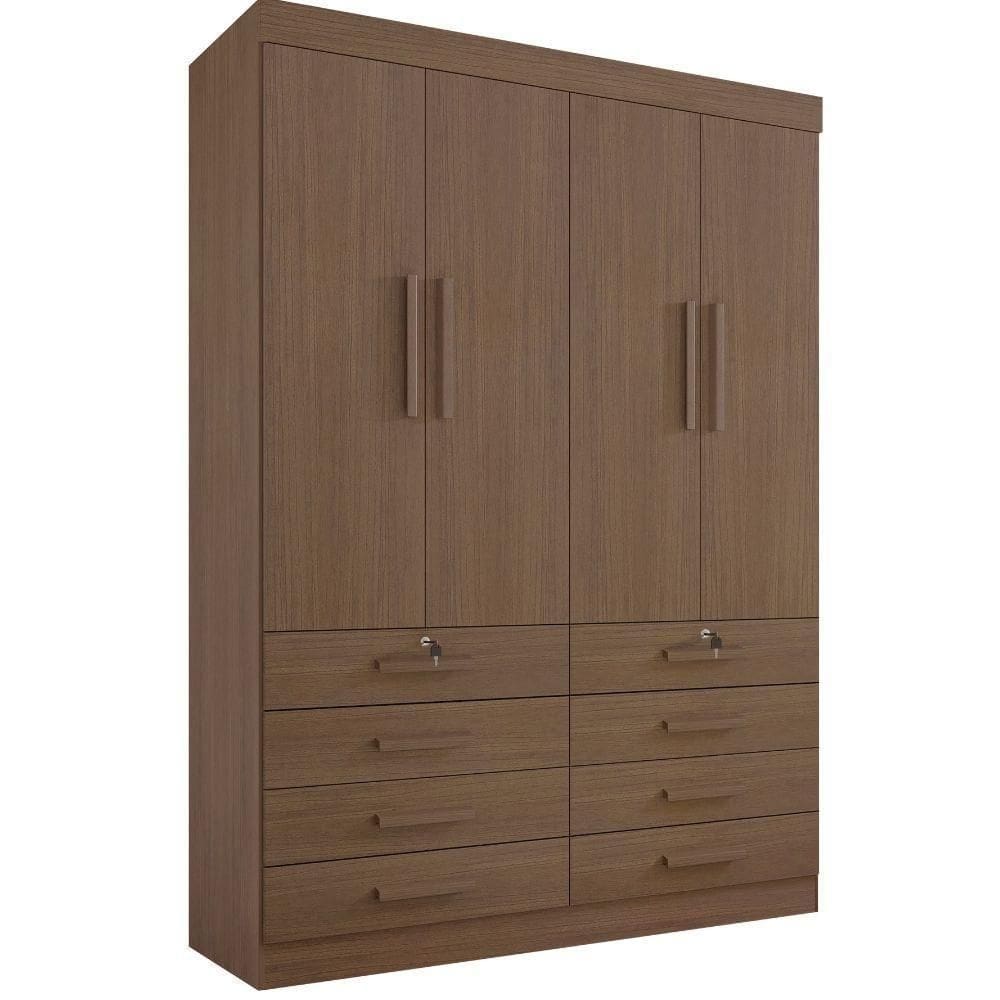 Guarda Roupa Mônaco Plus Castanho 4 Portas 8 Gavetas D?doro