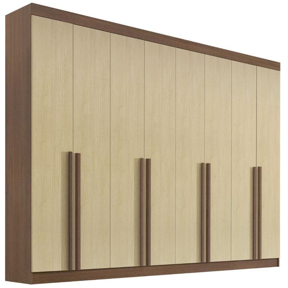 Guarda Roupa Daymont Castanho Linho 8 Portas 8 Gavetas D?doro