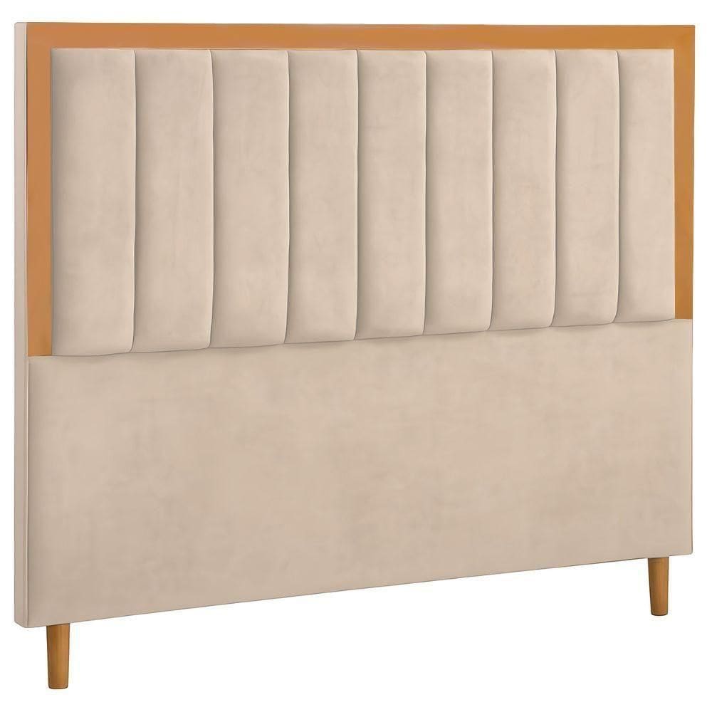 Cabeceira Estofada Queen Paris Veludo Marfim 160 Cm