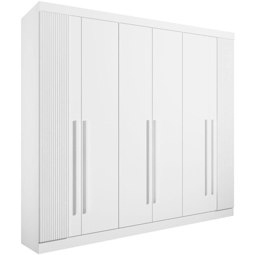 Guarda Roupa Da Vinci Plus Ripado Branco 6 Portas 6 Gavetas D?doro