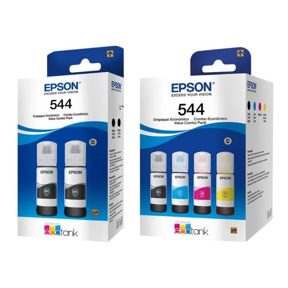 Kit Tinta Refil P/ Epson T544 4 Cores + 2 Pretas autêntico