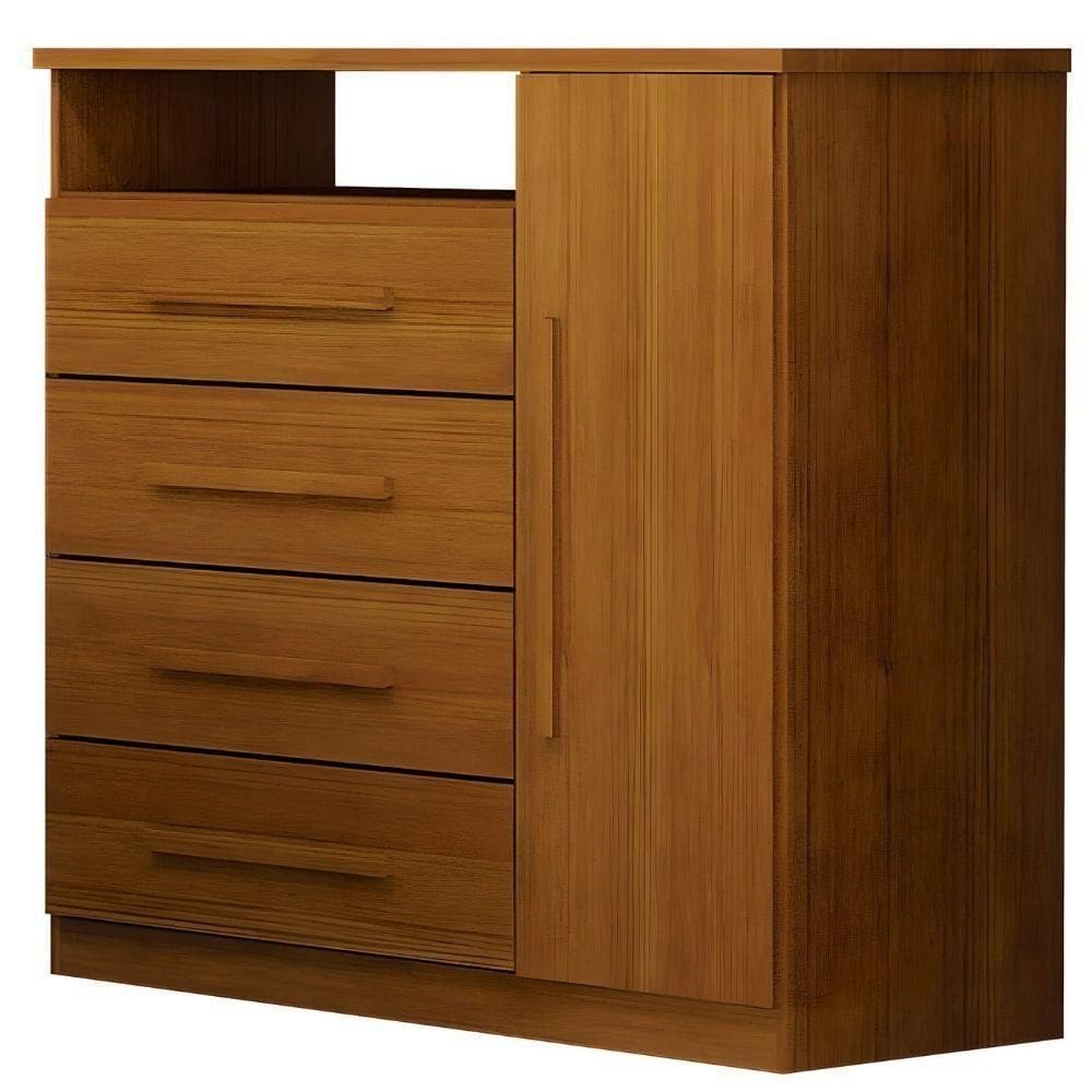 Cômoda Diamante Cinamomo 1 Porta 4 Gavetas Leifer Móveis