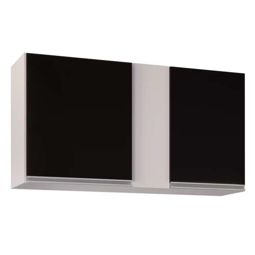 Armário Aéreo 02s Agata 100cm Branco Preto