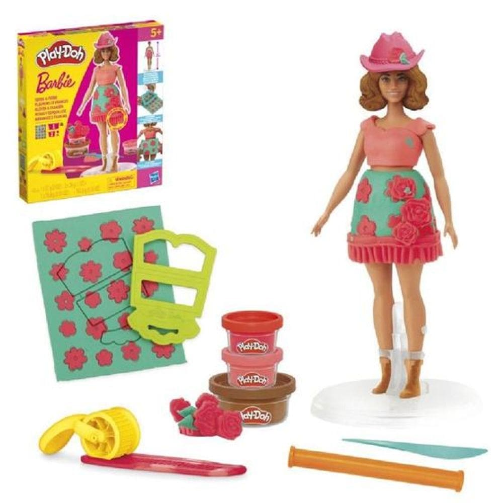 Massa de Modelar Play-Doh Barbie Arranjos e Franjas - Hasbro G1360