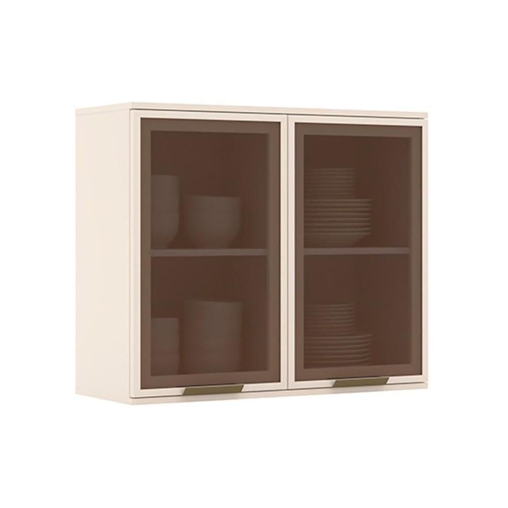 Módulo Cozinha Henn Connect Armário C- 2 Portas C-vidro 80cm Off White