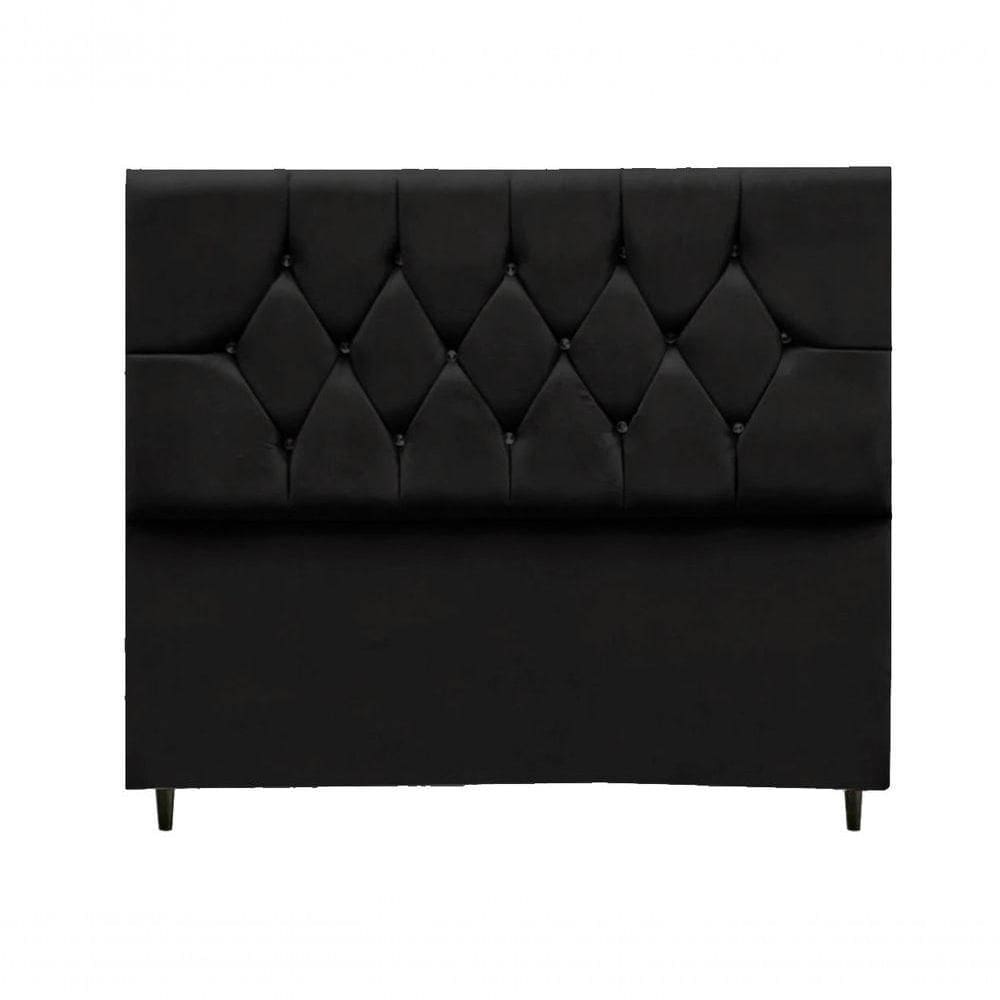 Cabeceira Estofada Cama Box Casal 160cm Geovana - Mhs Preto