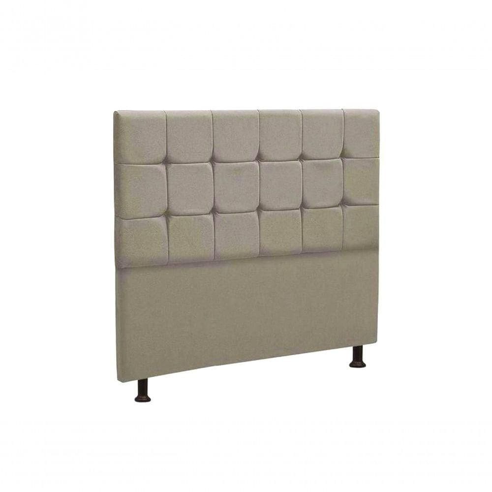 Cabeceira Estofada Cama Box Casal 140cm Quadrados - Mhs Bege
