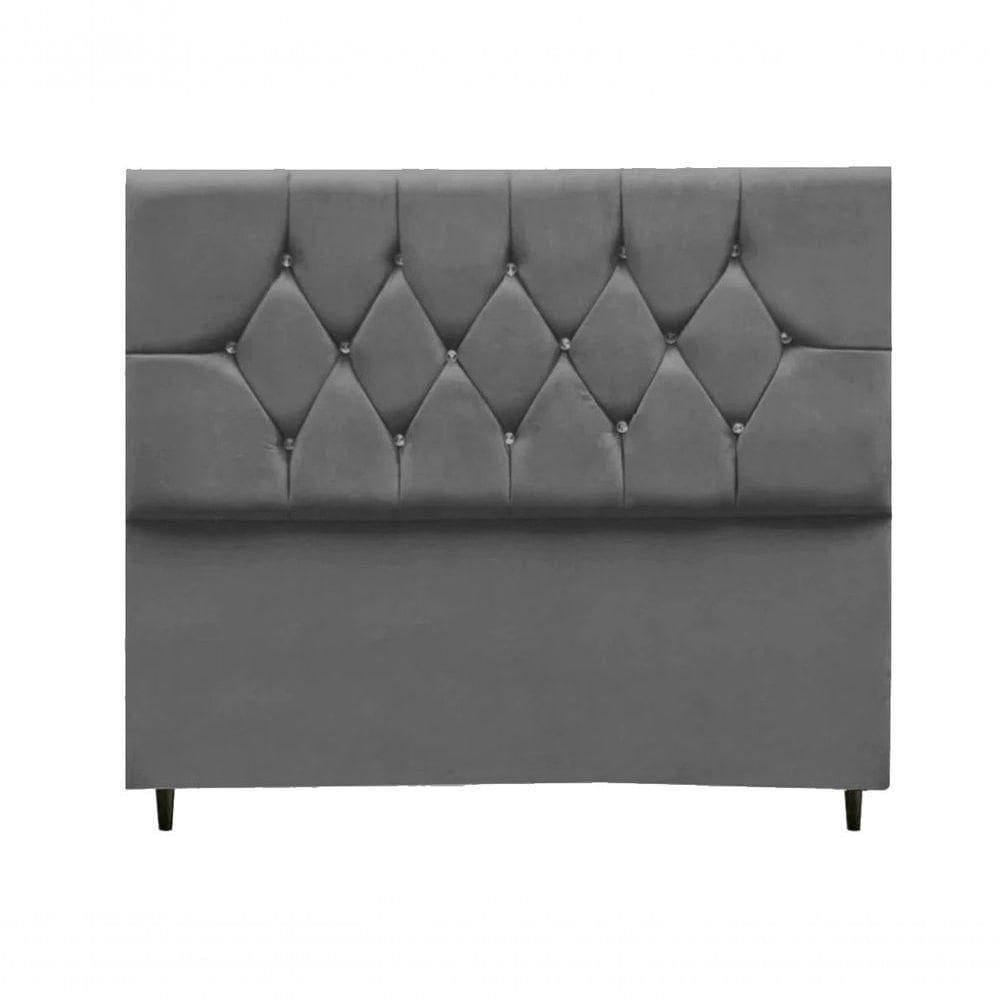 Cabeceira Estofada Cama Box Casal 160cm Geovana - Mhs Cinza