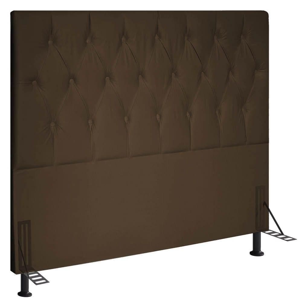 Cabeceira King 1,95m Estocolmo Suede - Pallazio Cor Marrom