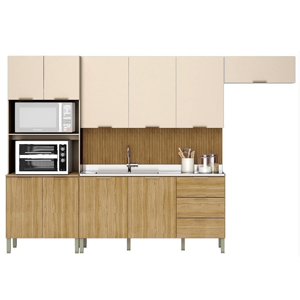 Cozinha Balcao Pia Glam Freijo Vanilla Cp Ripado Freijo Ktp