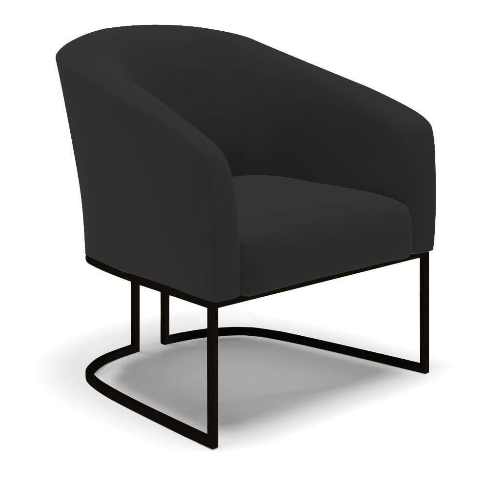 Poltrona Stella Veludo Base Industrial Preto - D`Rossi Cor Preto