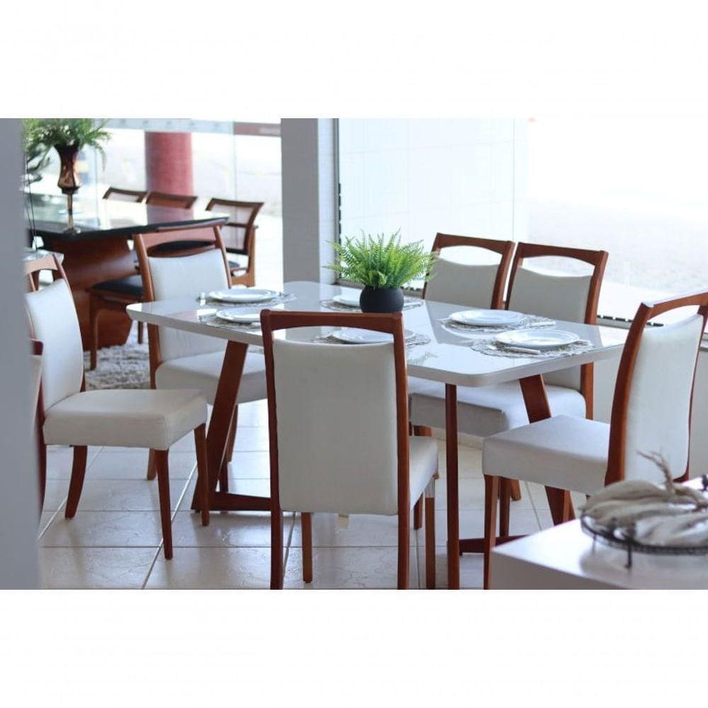 Sala De Jantar Maciça Com 6 Cad 1,80x0,90m Lívia - Espresso