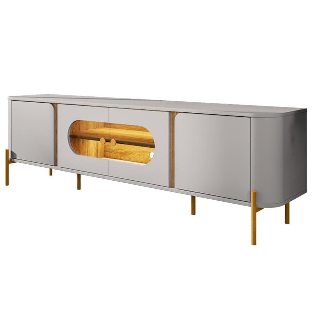 Rack Bancada Tv 75 Pol Organico 180 Cm Juquehy Off White Cinamomo Bechara