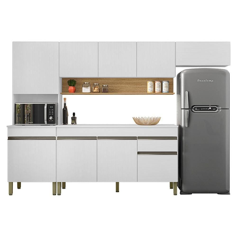 Cozinha Modulada 4 Pecas Com Balcao Tampo Line Supremo Cp Freijo Ktp