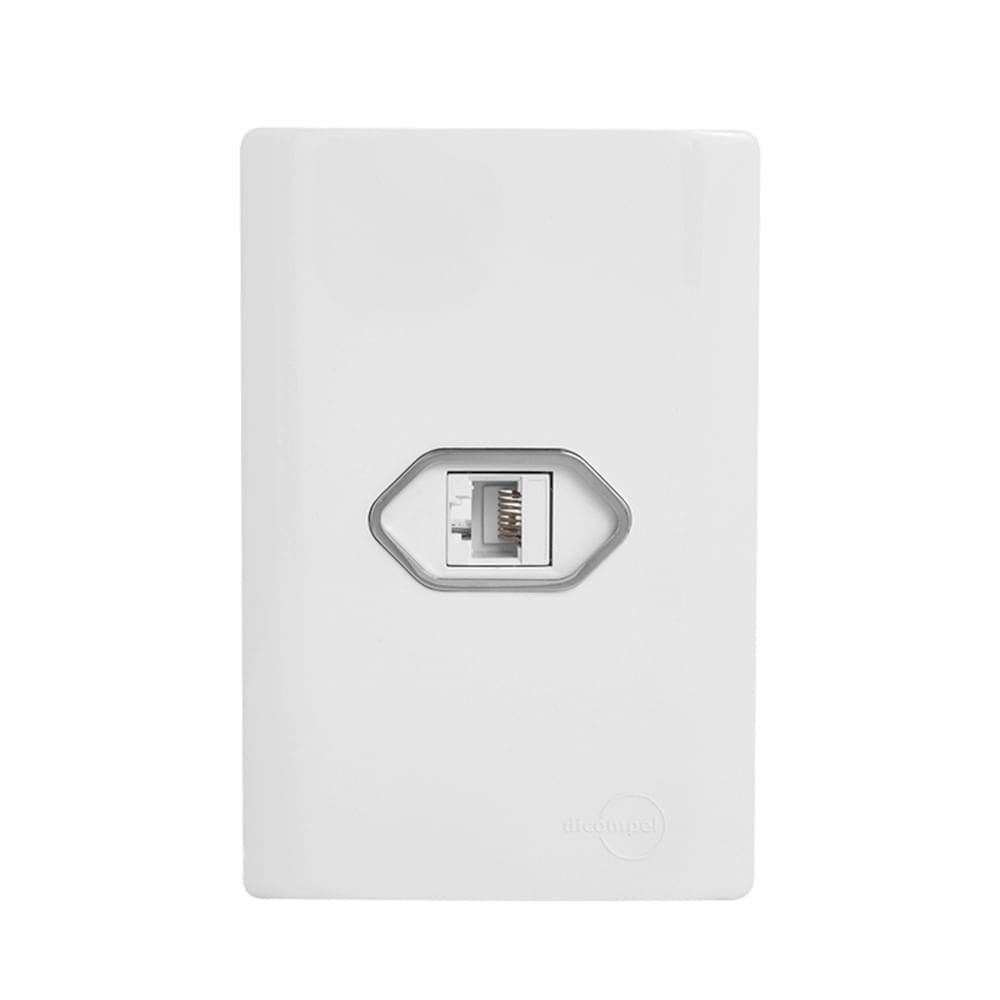 Tomada RJ45 com Placa 4x2 Branca da Linha Novara - 1100/41 - DICOMPEL