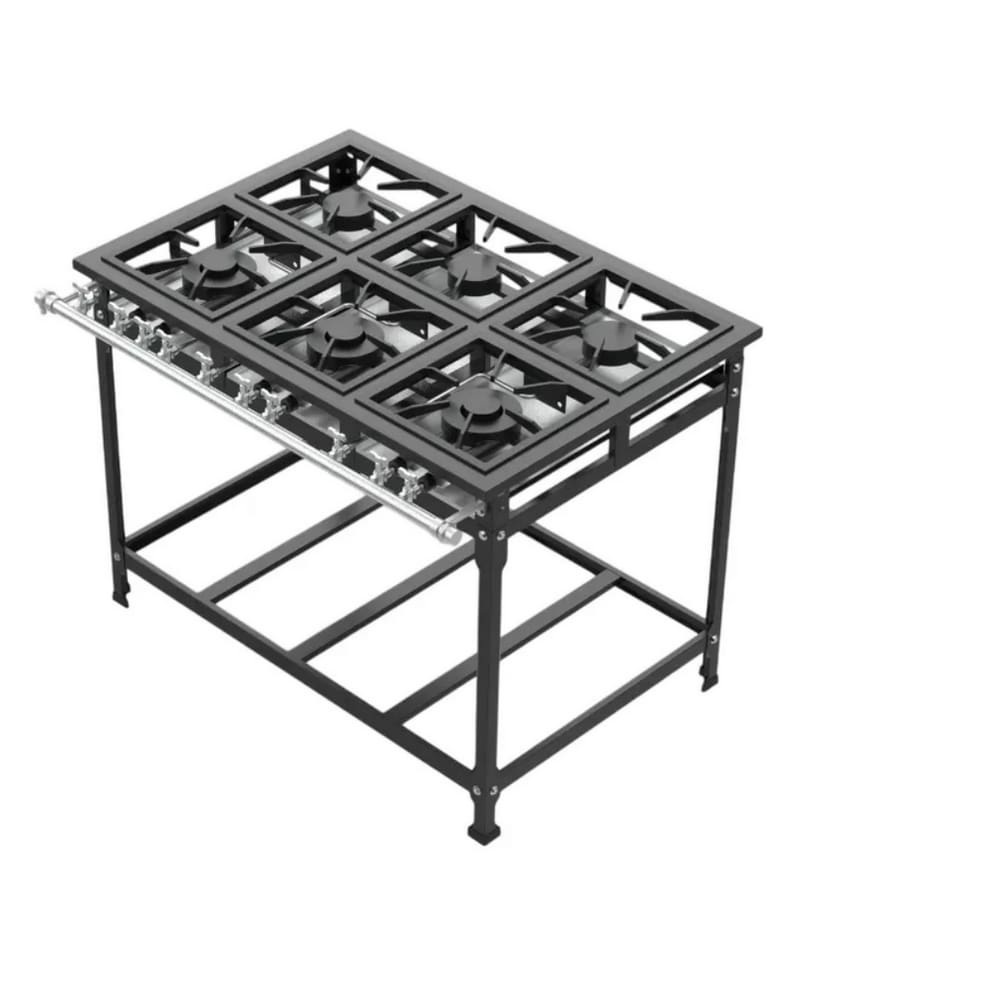 Fogão Industrial 6 Bocas 30x30 P5 Leona