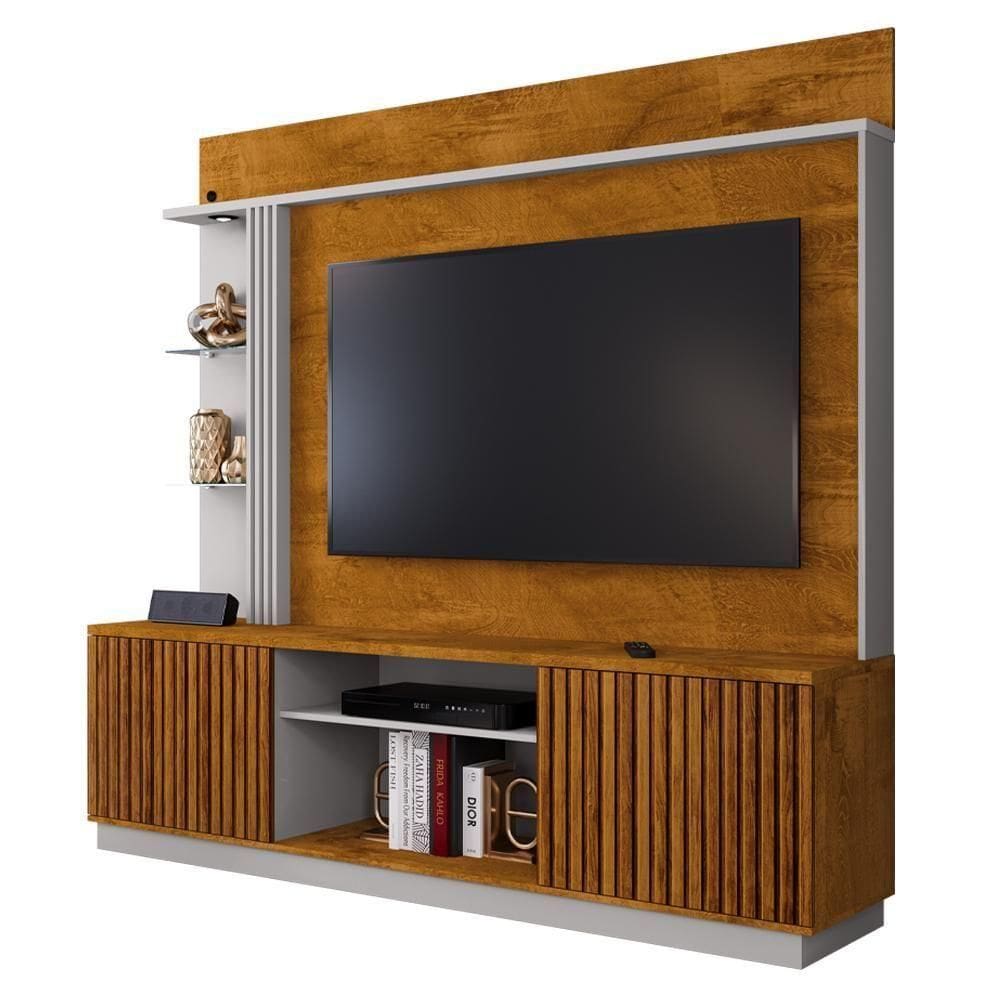 Estante Home Tv 65 Pol 201 Cm Atlanta Naturalle Off White Bechara
