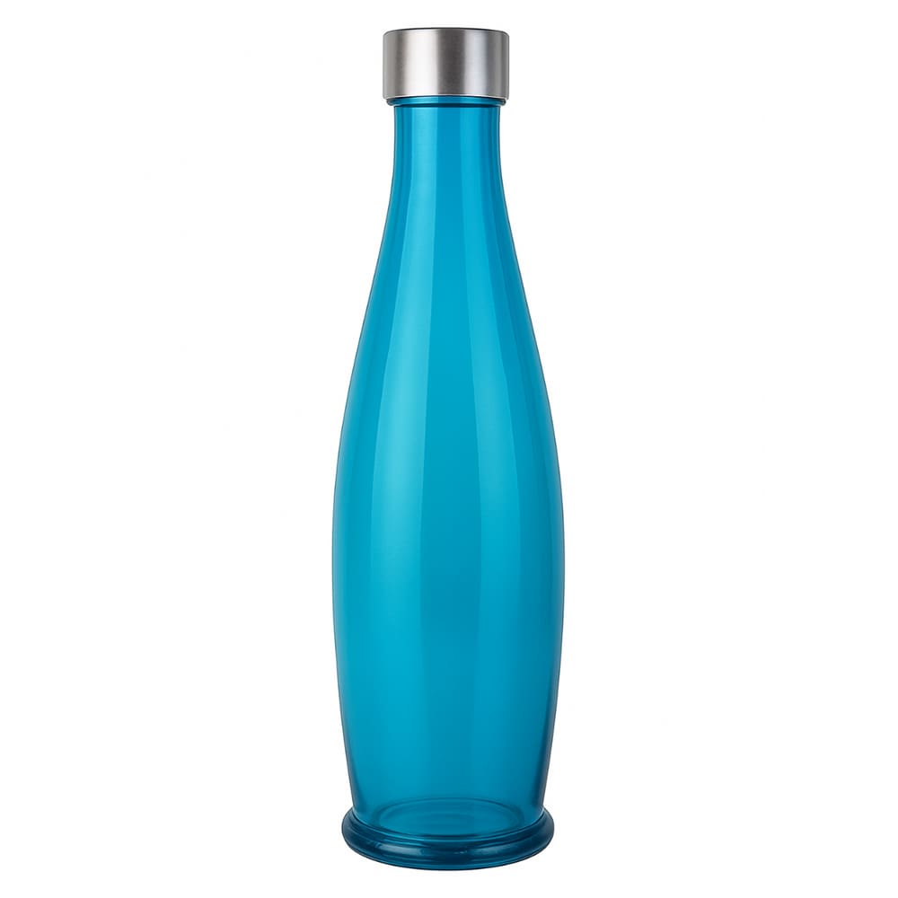 Garrafa De Água Geladeira Suco Vidro Tampa Inox 1 Litro Azul