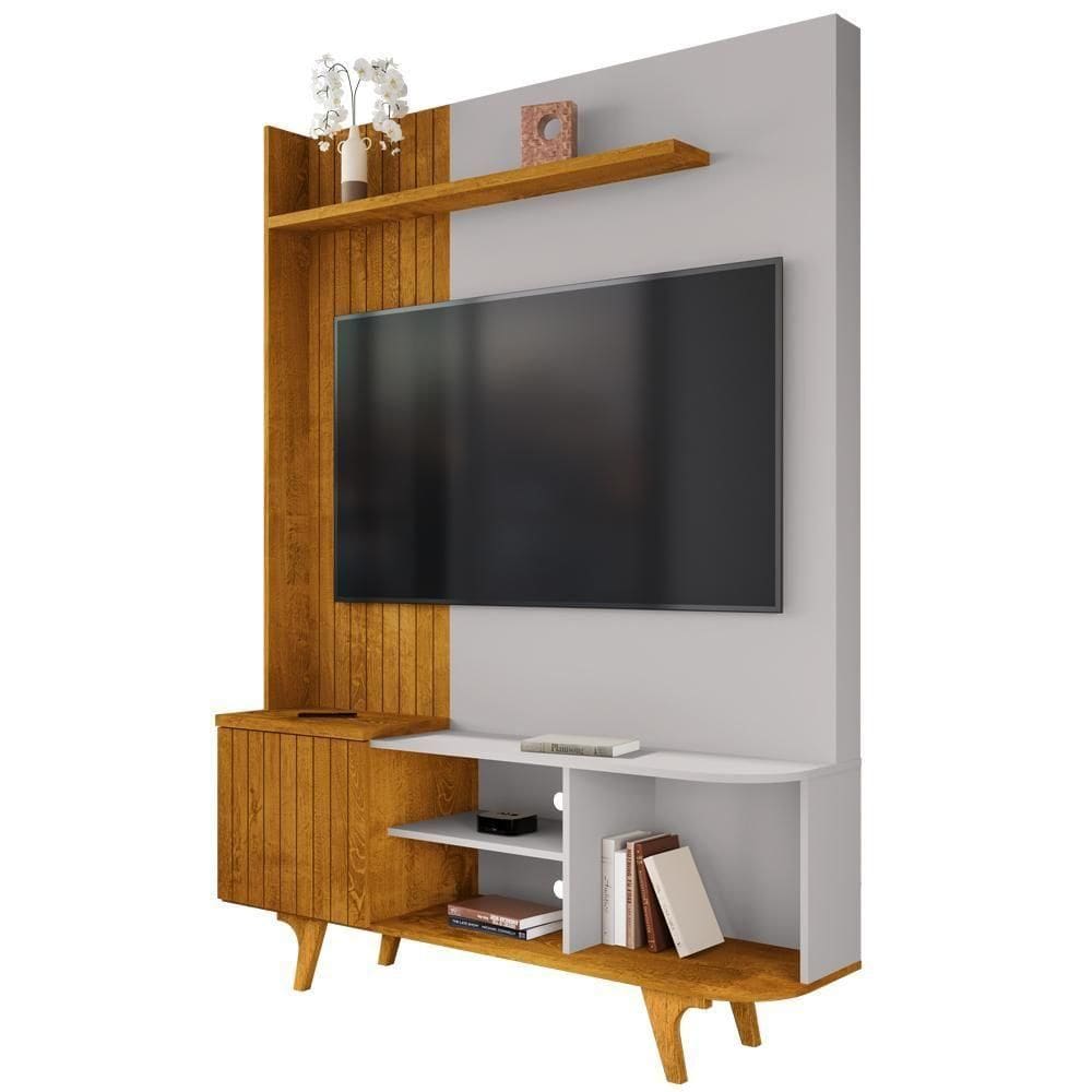 Estante Home Tv 55 Pol 136 Cm Corumbau Naturalle Off White Bechara